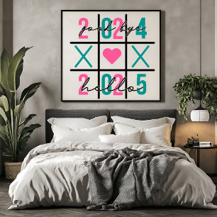 Poster Trendy Classic Hello 2025 Adeus Ano Novo 2024