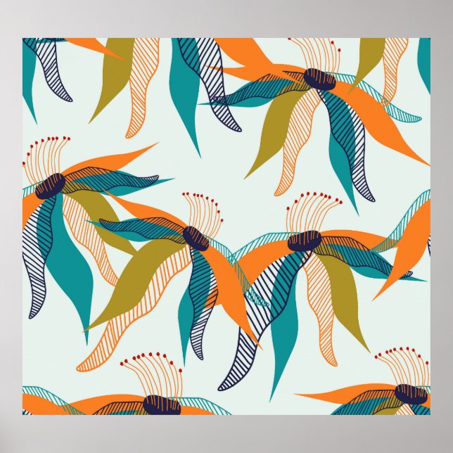 Poster Trendy Floral: Escandinava-Se À Mão. (Frente)