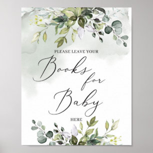 Poster Trendy Greenery Foliage Boho Livros para Bebê