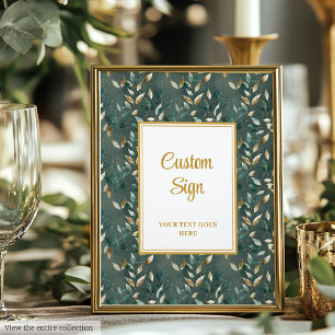 Poster Trendy Hunter Green Dourado Foliage Personalizado
