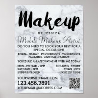 Trendy Modern Marble Makeup Artist Advertising