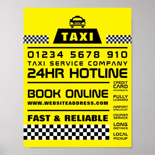Poster Trendy & Modern, Taxi Cab Firme Advertising (Frente)
