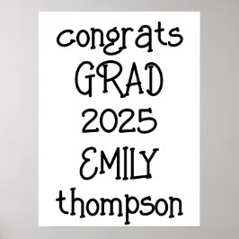 Poster Trendy Pargrats Nome do Formando Graduação 2025