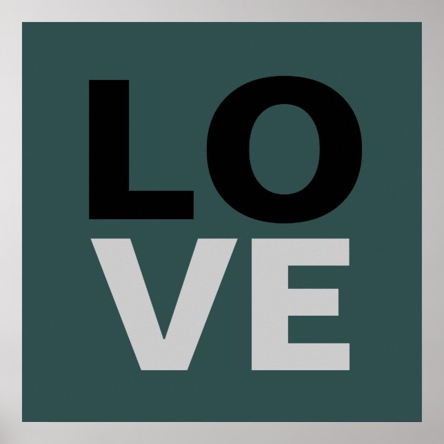 Poster Trendy Slate Cinza De Fundo Casamento De Amor (Frente)