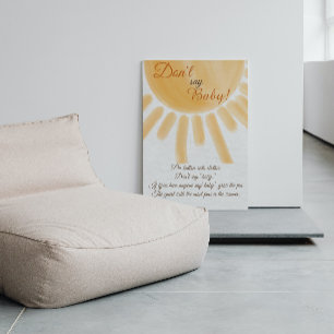 Poster Trendy Sunshine Ray Não diga jogo de Chá de fralda