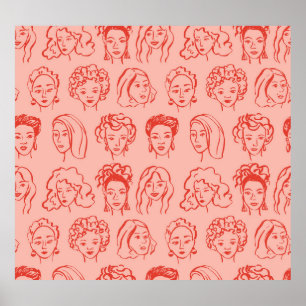 Poster Trendy Woman Face Desenhada