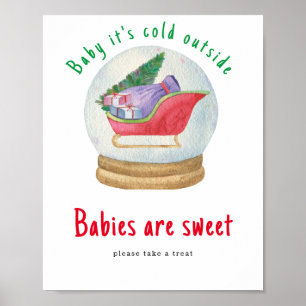 Poster Trenó de Papai Noel - Bebês são doces