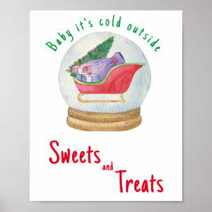 Poster Trenó de Papai Noel - Doces e guloseimas