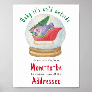Poster Trenó de Papai Noel - Endereçado à futura mamãe