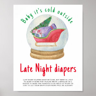 Poster Trenó de Papai Noel - Fraldas Noturnas