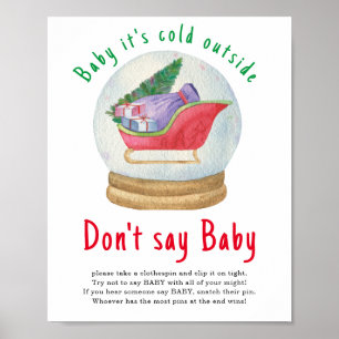 Poster Trenó de Papai Noel - Não diga bebê