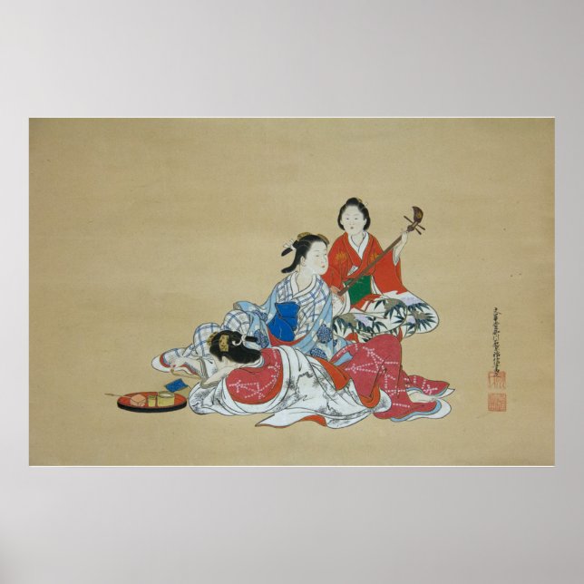 Poster Três adoráveis mulheres japonesas (Frente)