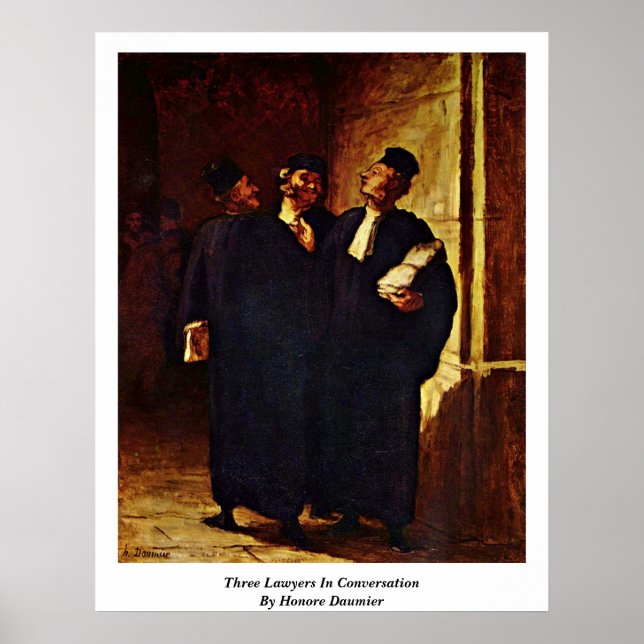 Póster Três Advogados Em Conversação Por Honore Daumier (Frente)