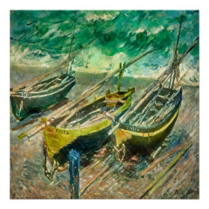 Póster Três botes. Claude Monet.