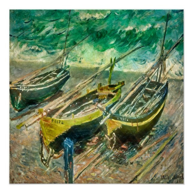 Póster Três botes. Claude Monet. (Frente)