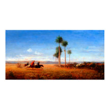 Três Cavaleiros Galopando Através de uma Planície 