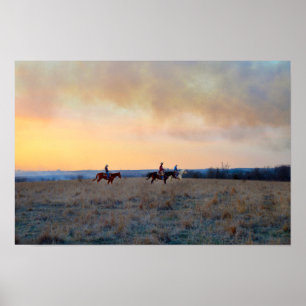 Póster Três Cavaleiros nos Flint Hills do Kansas