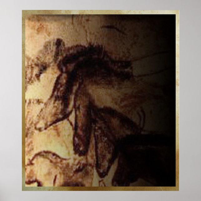 Póster Três Cavalos de Lascaux (Frente)
