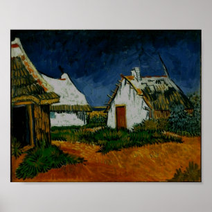 Póster Três Cottages Brancos Saintes-Maries Van Gogh Fin