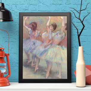 Póster Três dançarinos por Edgar Degas, arte do balé d