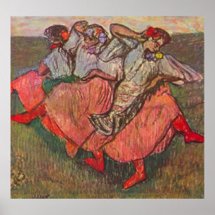 Póster Três dançarinos russos por Edgar Degas