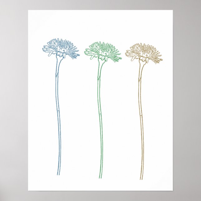 Poster Três Dandelions (Frente)