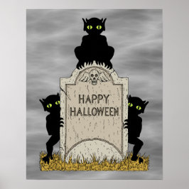 Poster Três Diabinhos Feliz Halloween