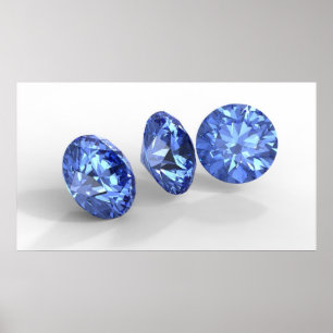 Poster Três diamantes azuis