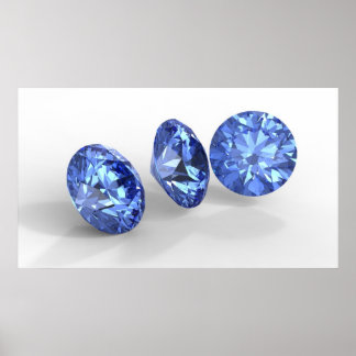 Poster Três diamantes azuis