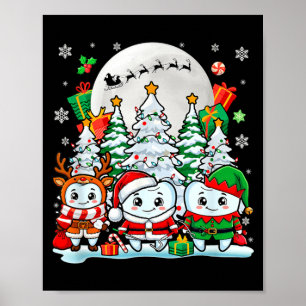 Poster Três Duendes da Rena do Papai Noel Dentista