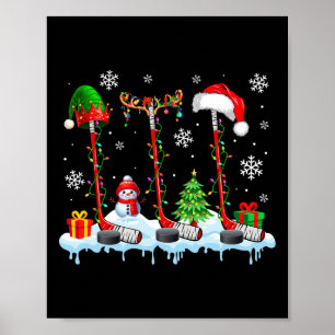 Poster Três Equipamentos de Hockey de Natal do Papai Noel