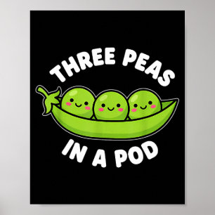 Poster Três Ervilhas Engraçadas Em Um D Fofo Kawaii