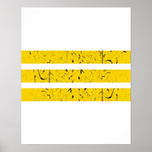 Poster Três faixas horizontais   Símbolo Vintage Yin-Yang