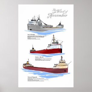 Poster Três famosos naufrágios pôster histórico