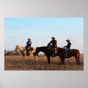 Póster Três Flint Hills Cowboys