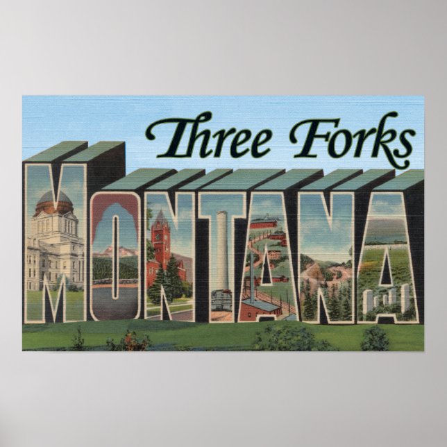 Poster Três Forks, Montana (Frente)