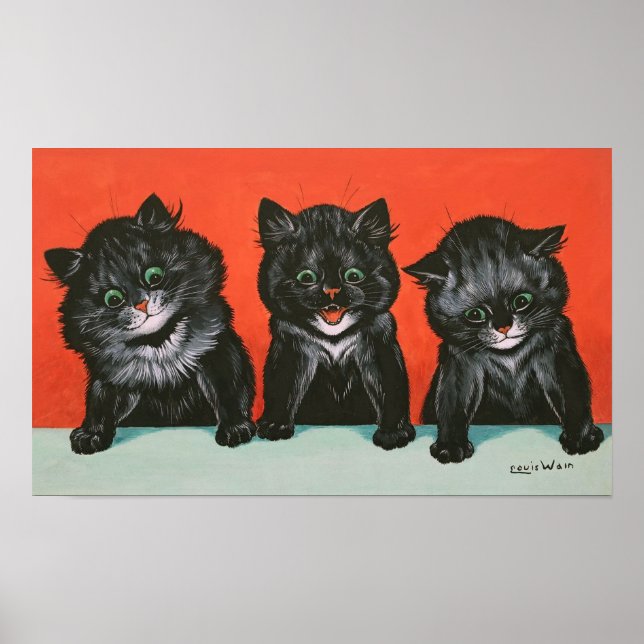 Poster Três Gatinhos, Louis Wain (Frente)