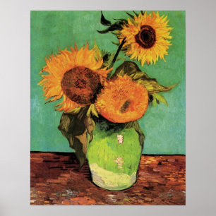 Póster Três girassóis em um vaso por Van Gogh