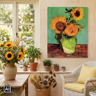 Póster Três girassóis em um vaso por Vincent van Gogh