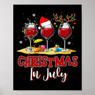 Poster Três Gl De Vinho Tinto Beberrão Engraçado Natal Em