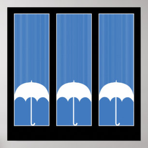 Póster Três guarda-chuvas