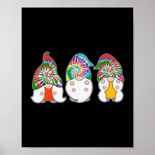 Poster Três Hippie Gnomos Camisetas Paz Gnomo Funny Retro