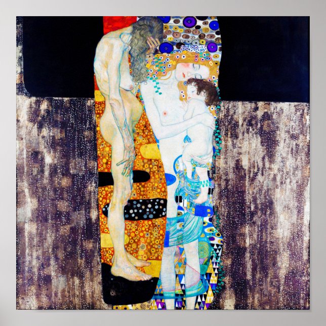 Poster Três Idades da Vida, Gustav Klimt (Frente)