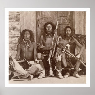 Póster Três indiano Braves, fotografado pelo inglês rea