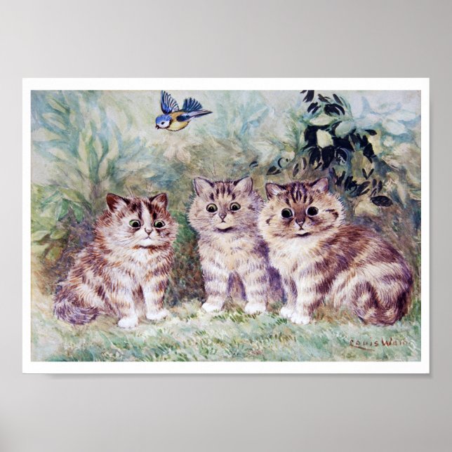 Poster Três Kittens, Louis Wain (Frente)