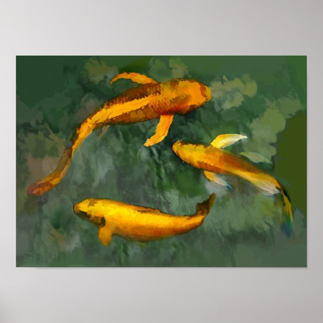 Poster Três kois numa fonte (Frente)