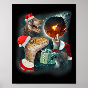 Poster Três Lua Rex 3 Dinos Howling Weird Maldito Cristo