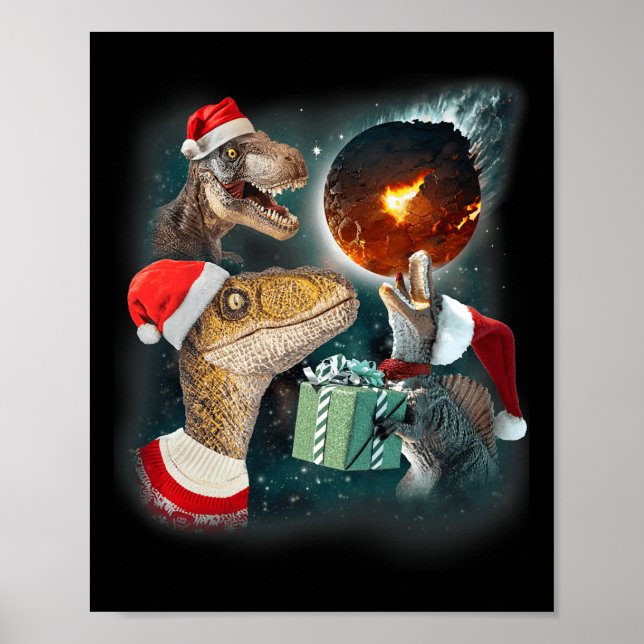 Poster Três Lua Rex 3 Dinos Howling Weird Maldito Cristo (Frente)