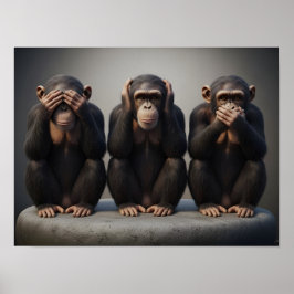 Poster Três Macacos Sábios