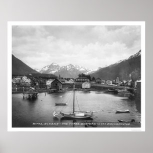 Póster Três montanhas Sitka 1912 das irmãs